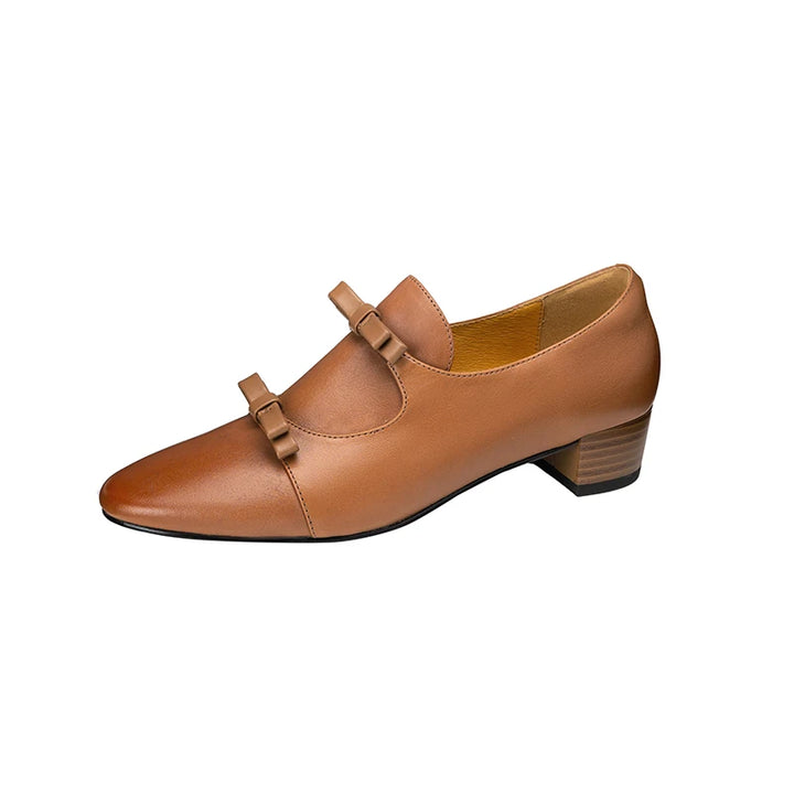 Nastrina Bow Block-Heel Loafers