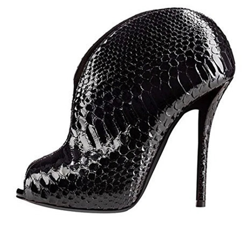 Voragine Peep-Toe Stiletto Booties