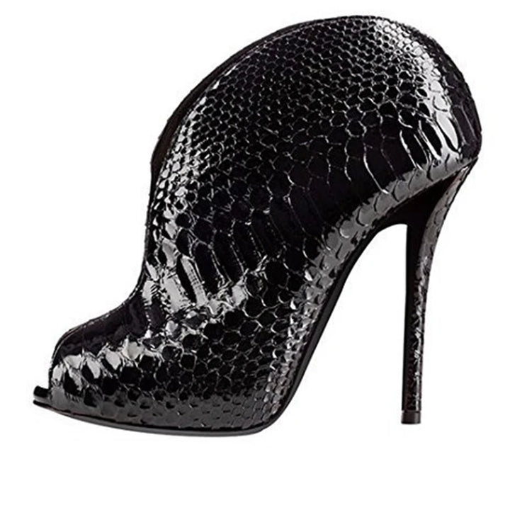 Voragine Peep-Toe Stiletto Booties