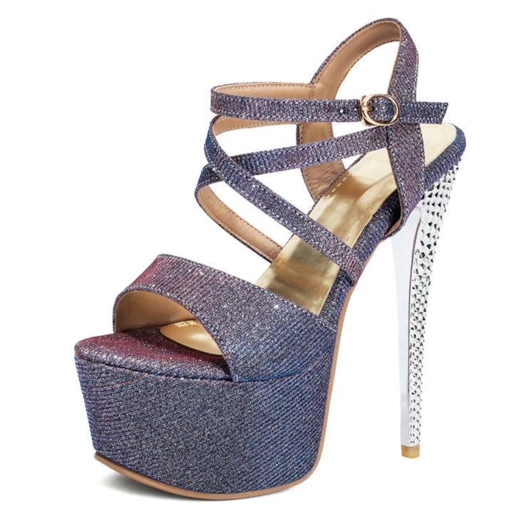 Scintilla Glitter Platform Stilettos