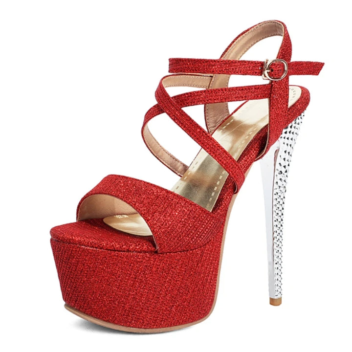 Scintilla Glitter Platform Stilettos