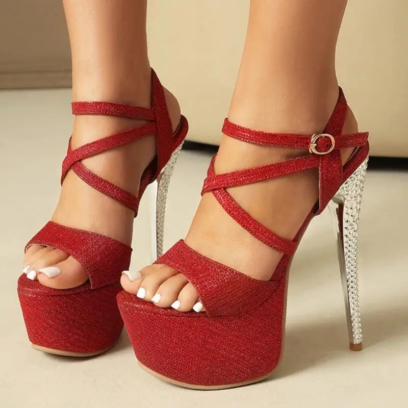 Scintilla Glitter Platform Stilettos