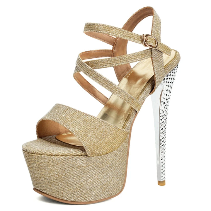Scintilla Glitter Platform Stilettos