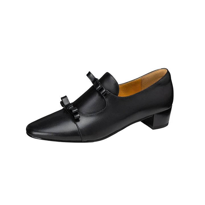 Nastrina Bow Block-Heel Loafers