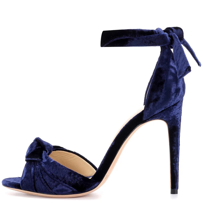 Velluto Bow-Tie Ankle Sandals