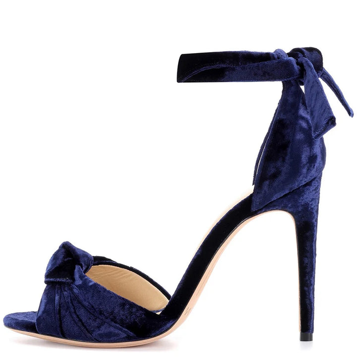 Velluto Bow-Tie Ankle Sandals