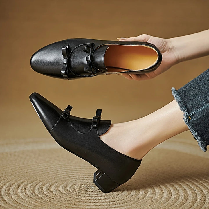 Nastrina Bow Block-Heel Loafers