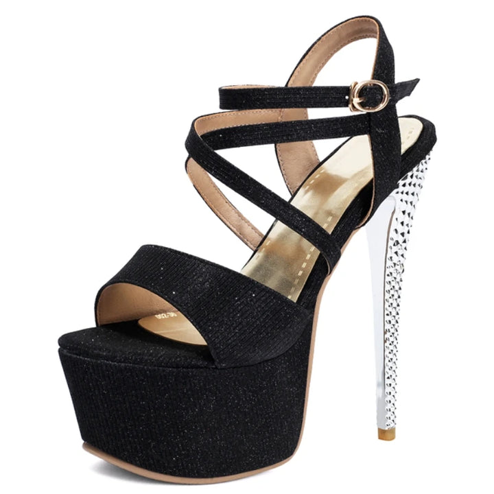 Scintilla Glitter Platform Stilettos