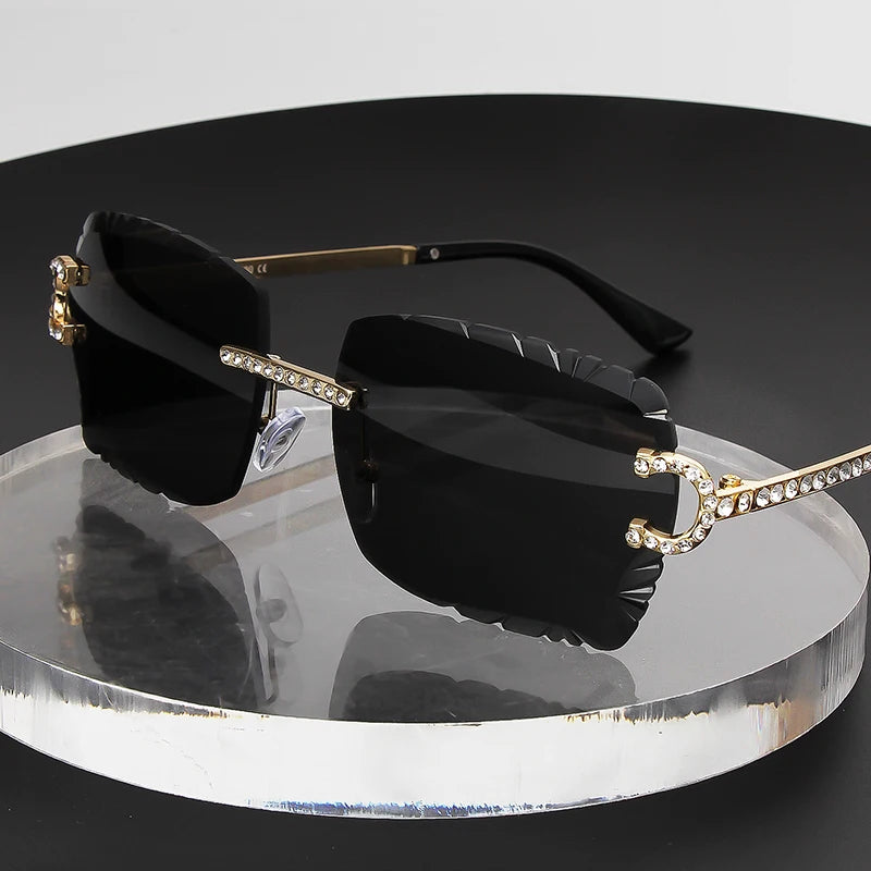 Lumiere Crystal Rimless Sunglasses