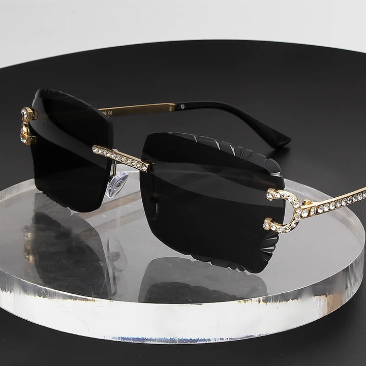Lumiere Crystal Rimless Sunglasses