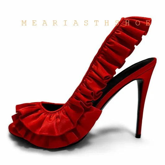 Balconata Ruffled Slingbacks