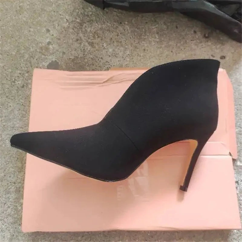 Violette Plunge-Vamp Boots