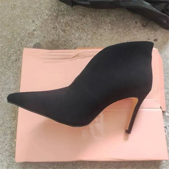 Violette Plunge-Vamp Boots