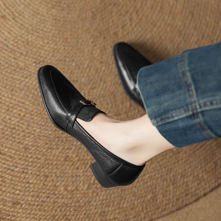 Borghese Buckle Square-Toe Loafers