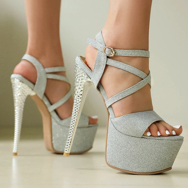 Scintilla Glitter Platform Stilettos
