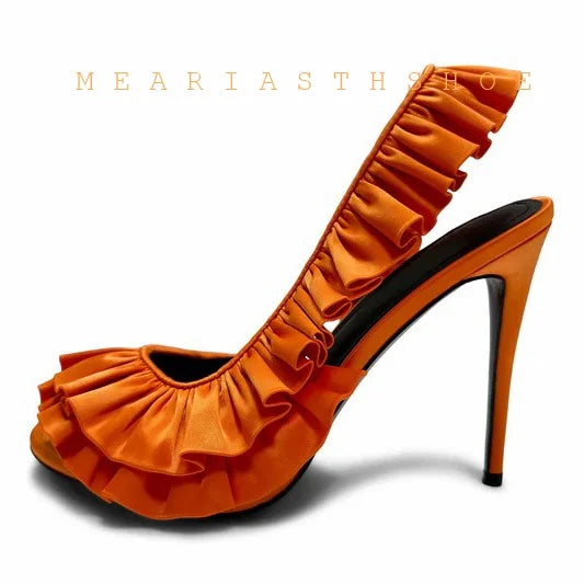 Balconata Ruffled Slingbacks