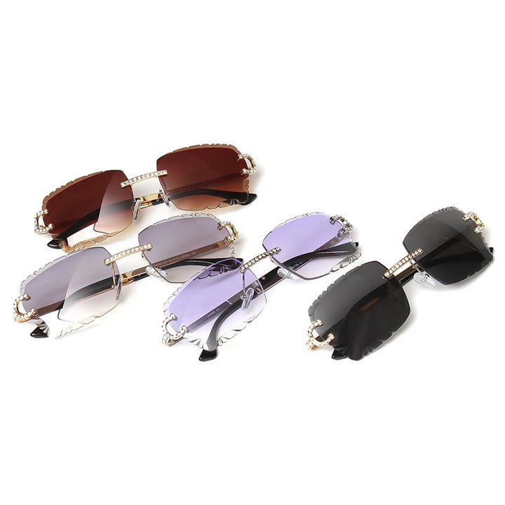 Lumiere Crystal Rimless Sunglasses
