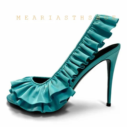 Balconata Ruffled Slingbacks