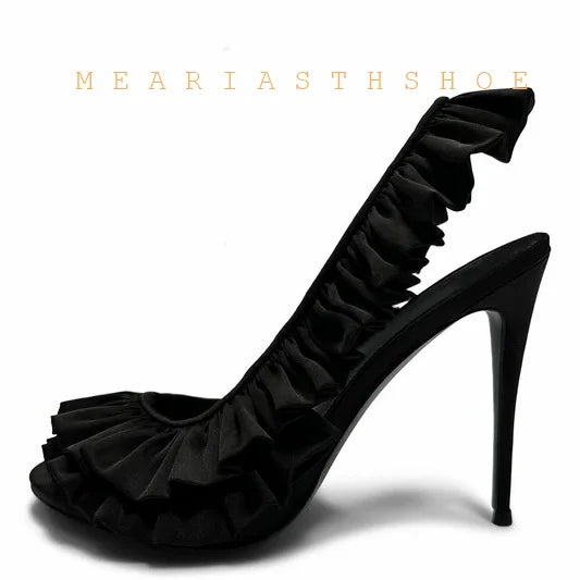Balconata Ruffled Slingbacks
