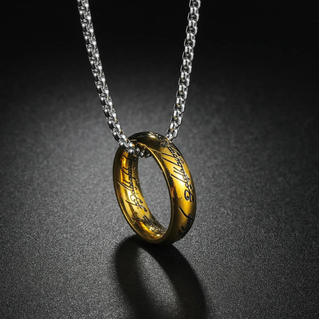 Shire Script Ring Necklace