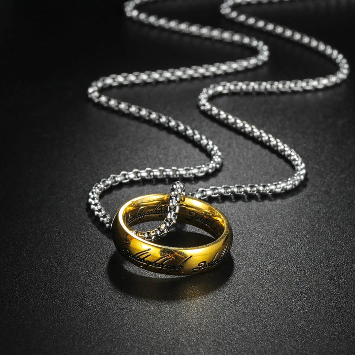 Shire Script Ring Necklace