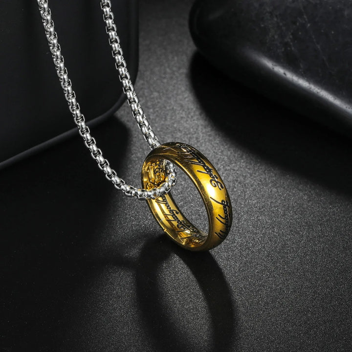 Shire Script Ring Necklace