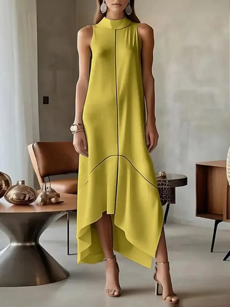 Vespera Asymmetric Maxi Dress