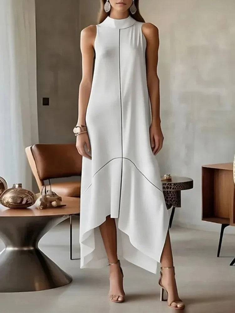 Vespera Asymmetric Maxi Dress