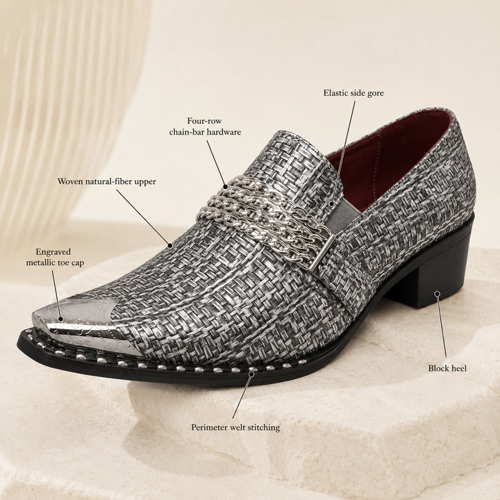 Aragosta Chain-Bar Pointed Loafers — ce_metastatic_01