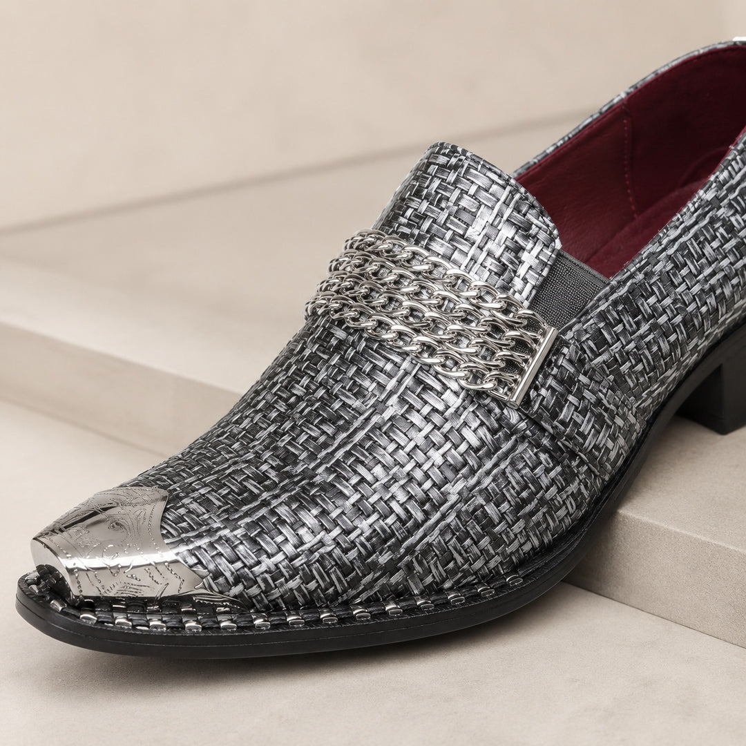Aragosta Chain-Bar Pointed Loafers — ce_metastatic_01