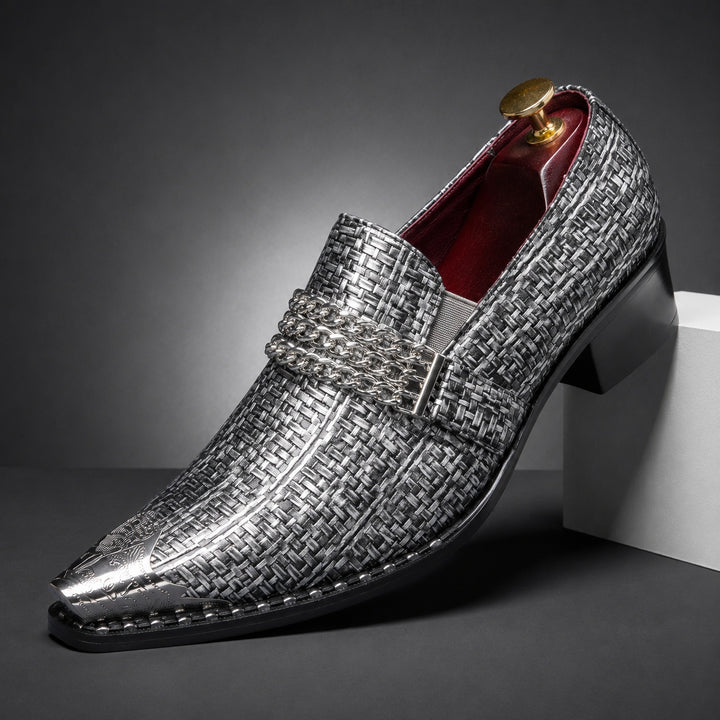 Aragosta Chain-Bar Pointed Loafers — ce_angle_01
