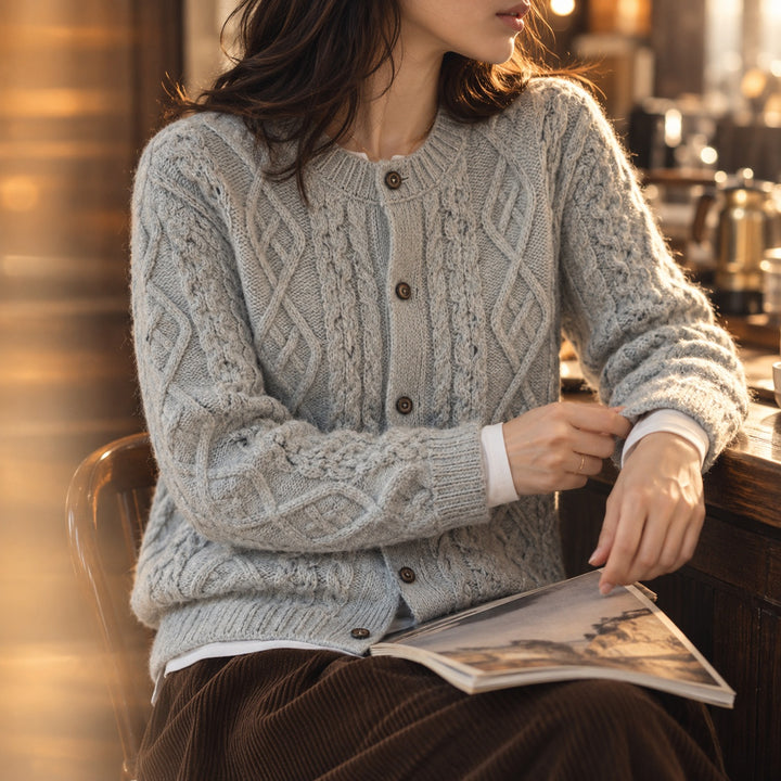 Aran Cable Wool Cardigan — ce_p4k7_01