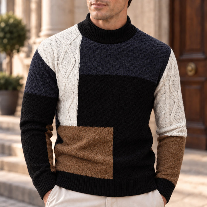 Ashland Patchwork Mock-Neck Sweater — ce_soul_s2_01