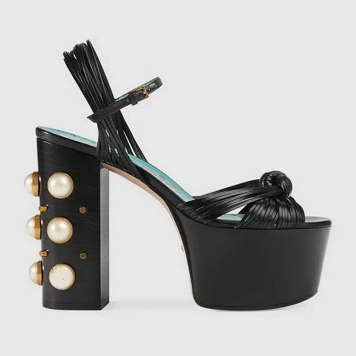 Perlato Studded Platform Heels