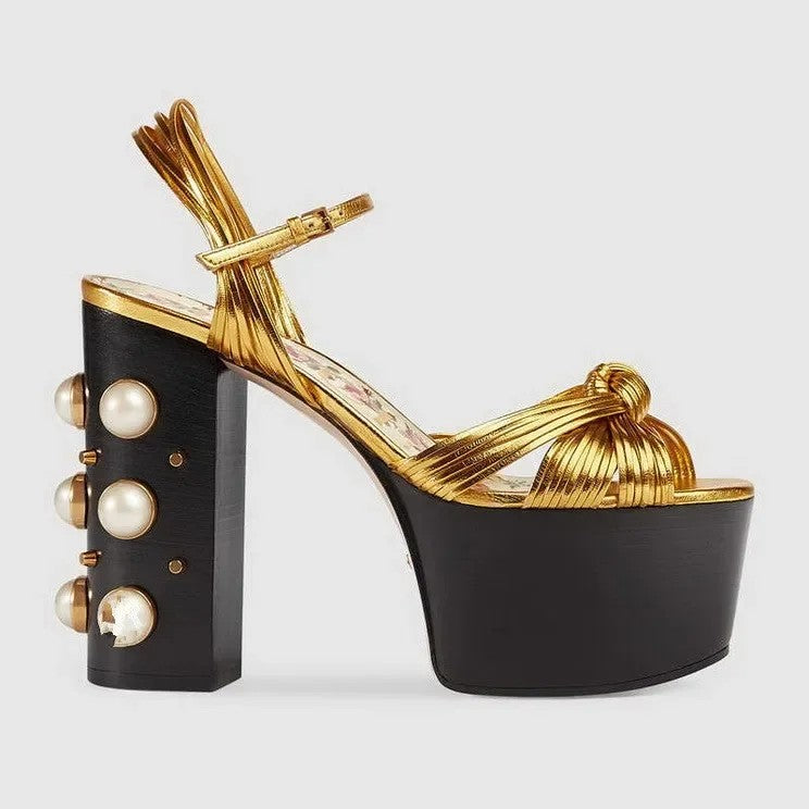 Perlato Studded Platform Heels