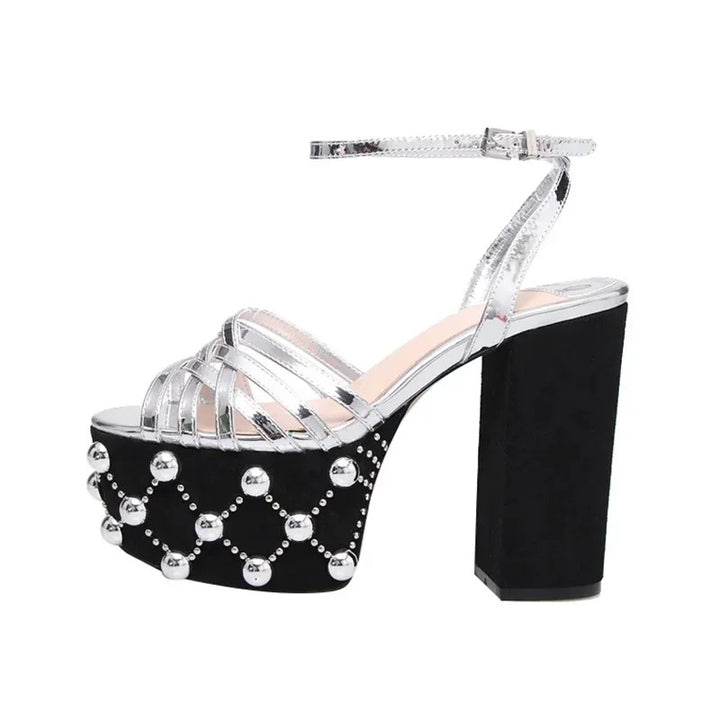 Perlato Studded Platform Heels