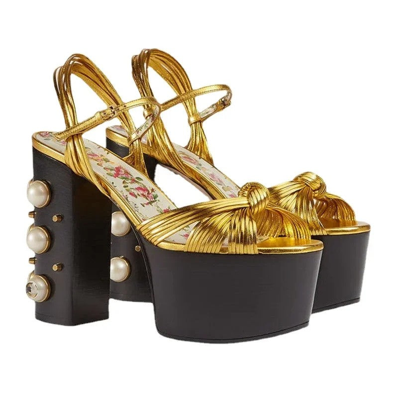 Perlato Studded Platform Heels