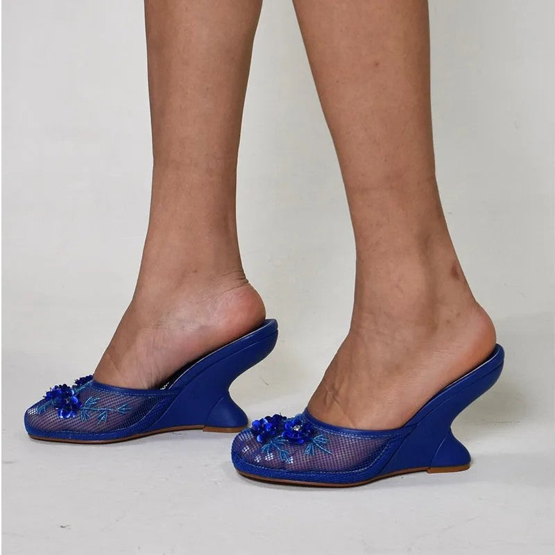 Giardino Mesh Wedge Mules