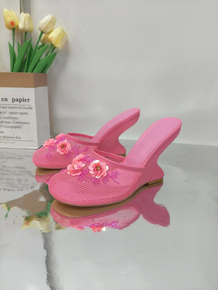 Giardino Mesh Wedge Mules
