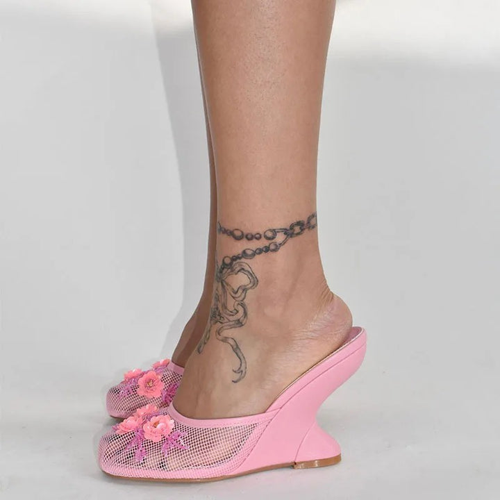Giardino Mesh Wedge Mules