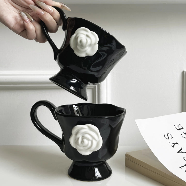 Camellia Pedestal Ceramic Mug