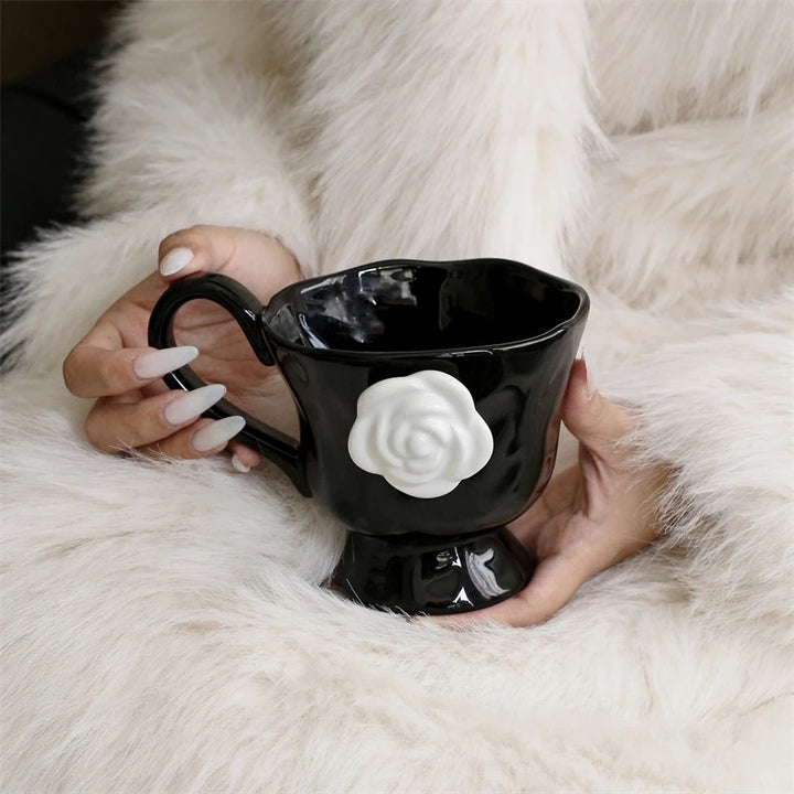 Camellia Pedestal Ceramic Mug