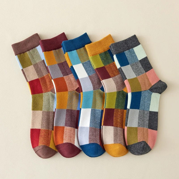 Colorblock Combed Cotton Socks