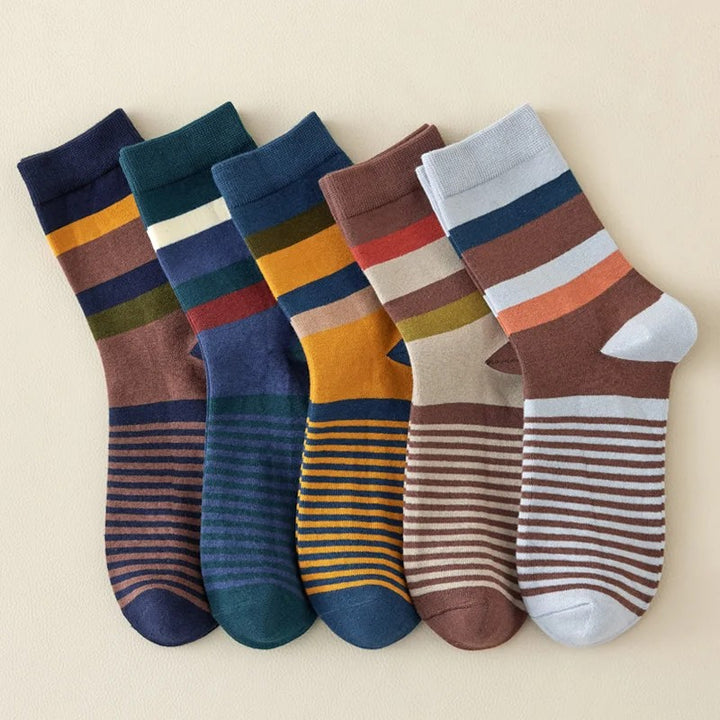 Colorblock Combed Cotton Socks