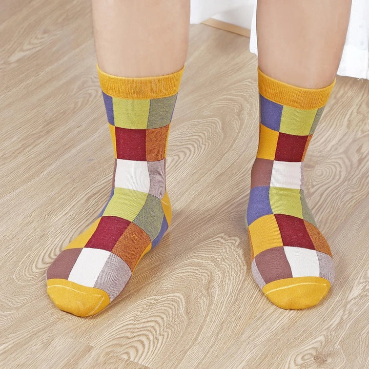 Colorblock Combed Cotton Socks