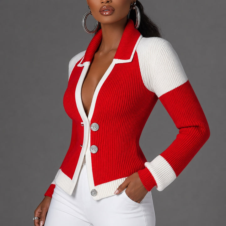 Bordino Contrast-Trim Knit Cardigan — ce_pivot_side_01