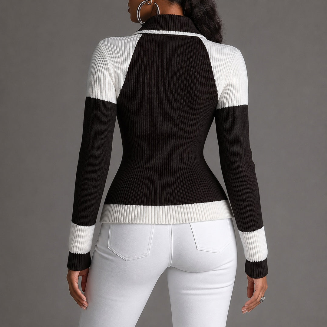 Bordino Contrast-Trim Knit Cardigan — ce_pivot_back_01