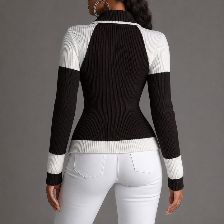 Bordino Contrast-Trim Knit Cardigan — ce_pivot_back_01