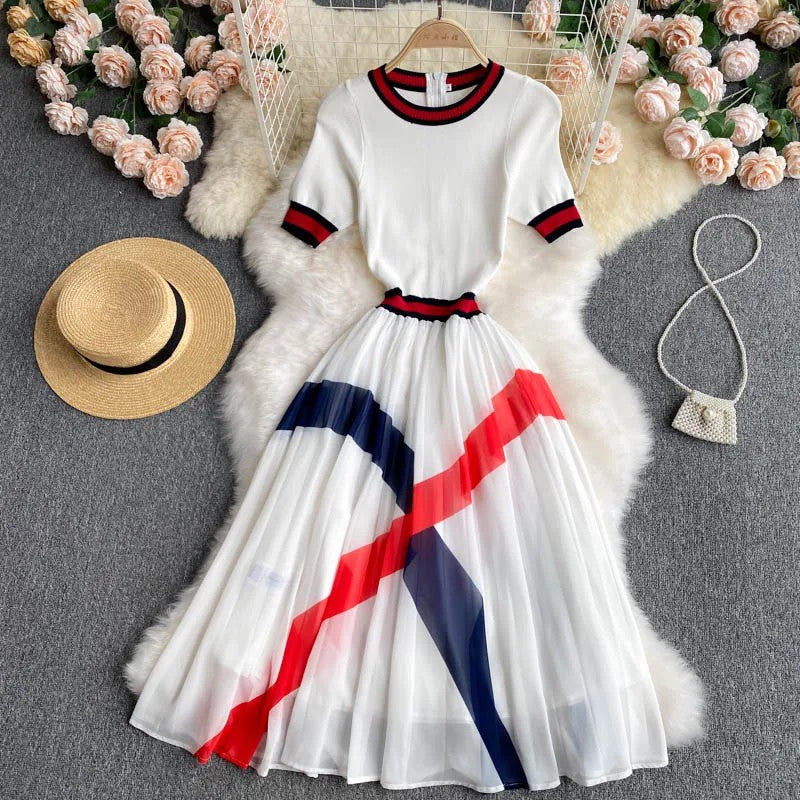Regatta Striped Chiffon Dress