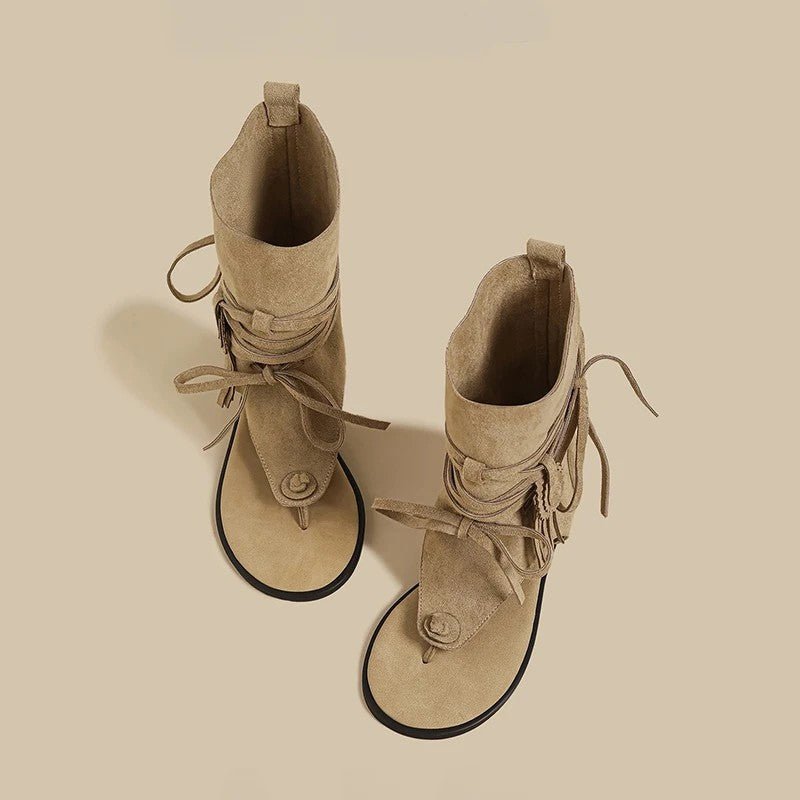 Caravan Fringe Gladiator Sandals